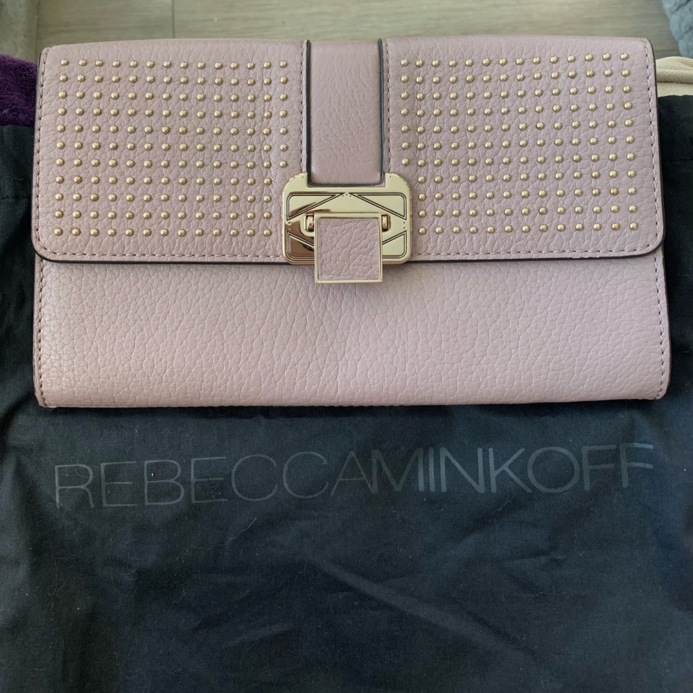 Rebecca Minkoff Pink Clutch with Gold Accents